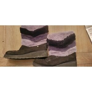 London Fog Cozy Womens Winter Boots Size 10 M Black Faux Fur upper pre-owned